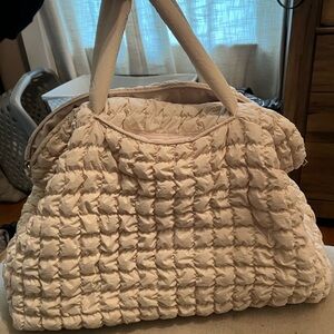 Target A New Day Cream Quilted Weekender Travel Bag